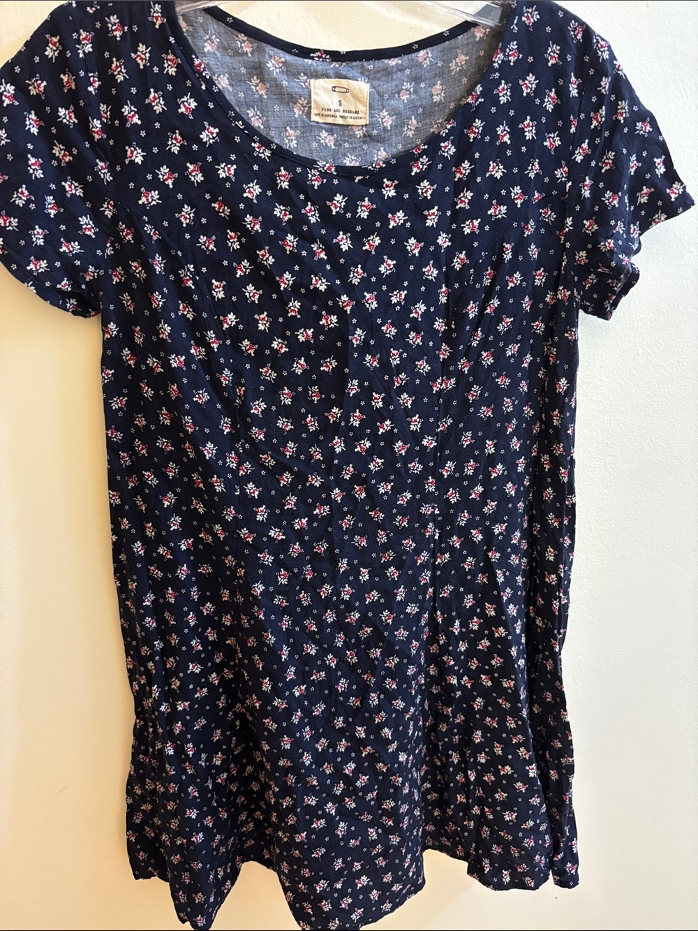 Silence and Noise Ditsy Floral Blue Mini Sundress Urban Outfitters Size Small